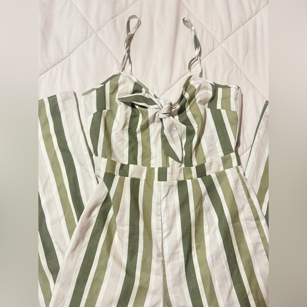 Green Stripped Jumpsuit